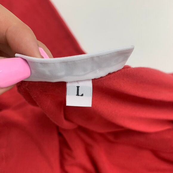 Bryn Walker Tunic Shirt Womens L Large Red Half Sleeve Wide Scoop Neck Stretch - Picture 8 of 11